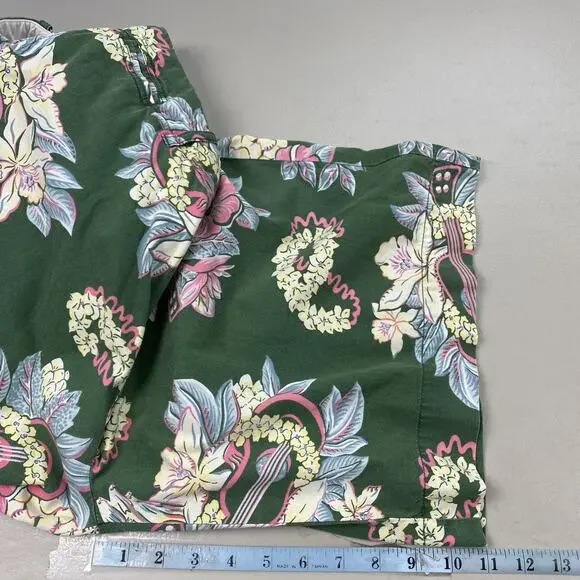 Vtg Polo Ralph Lauren Floral Shorts Mens 36 Green Tropical Floral Ukelele Y2K - Picture 10 of 14
